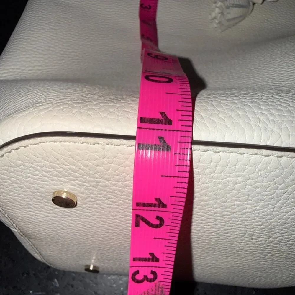Kate Spade Hayes Ivory Pebbled Leather Double Handles Zip Tote Bag - NWT $379 - Picture 14 of 16